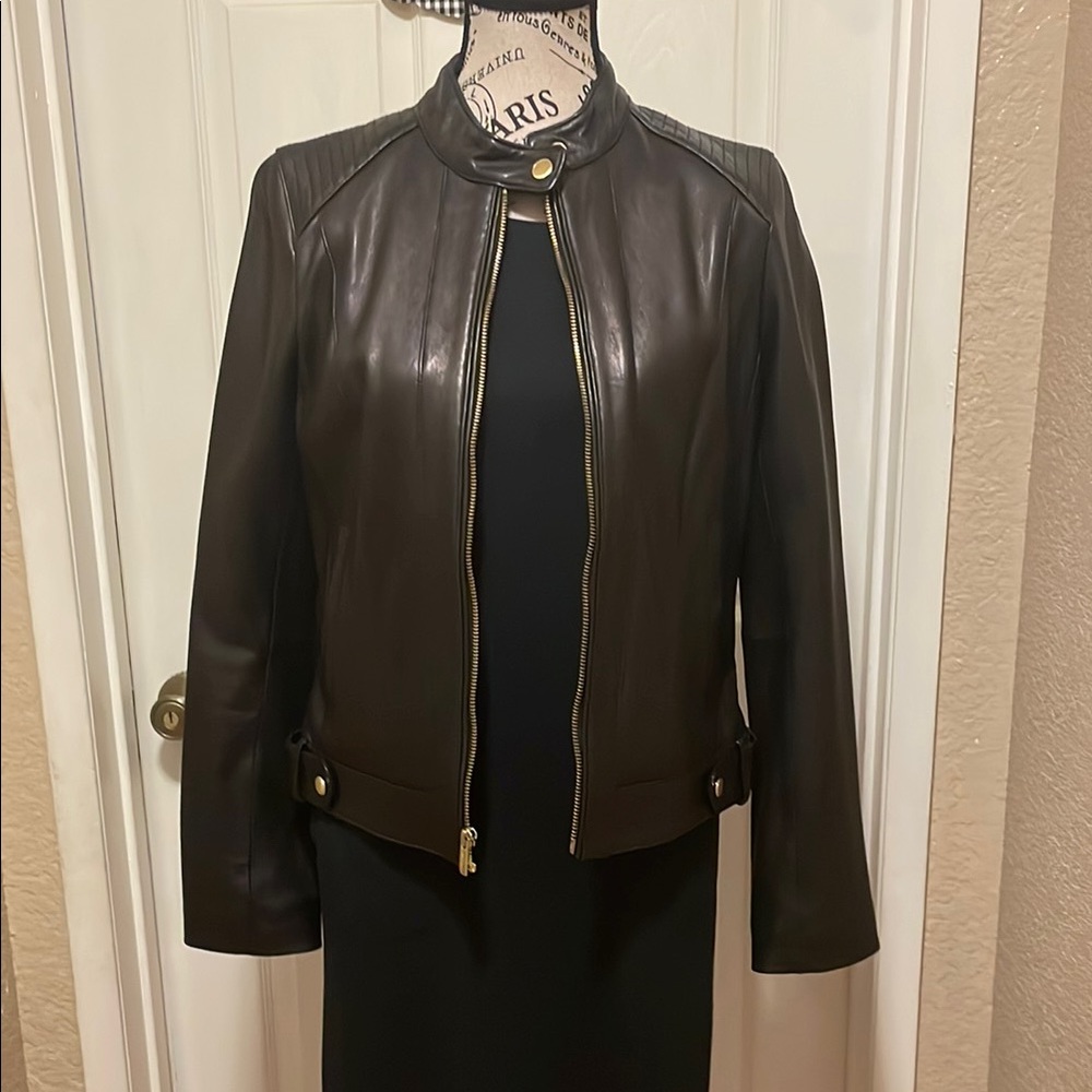 Cole Haan Women's Black Leather Jacket